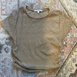 Brown lace crop